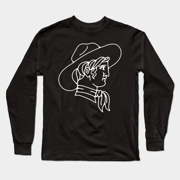 Cowgirl Profile Long Sleeve T-Shirt by Nick Quintero